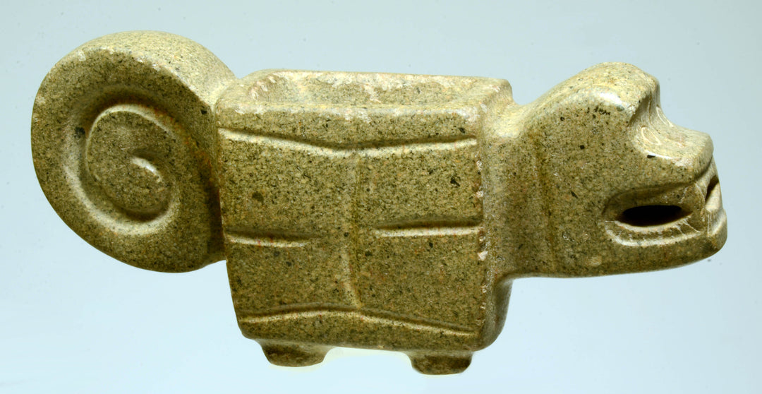 Valdivia Chorrera Green Stone Feline Mortar