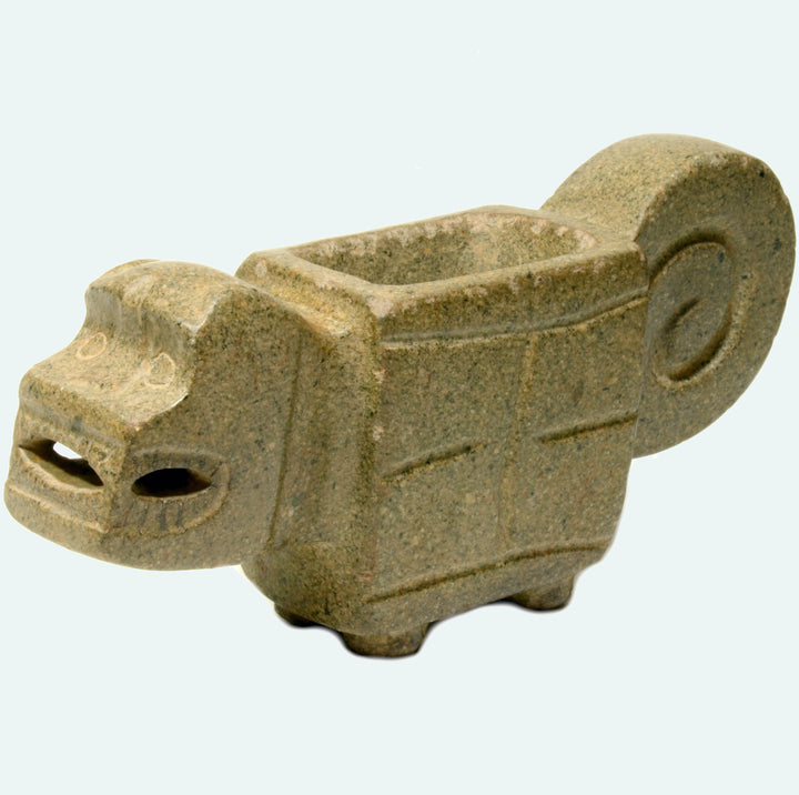 Valdivia Chorrera Green Stone Feline Mortar