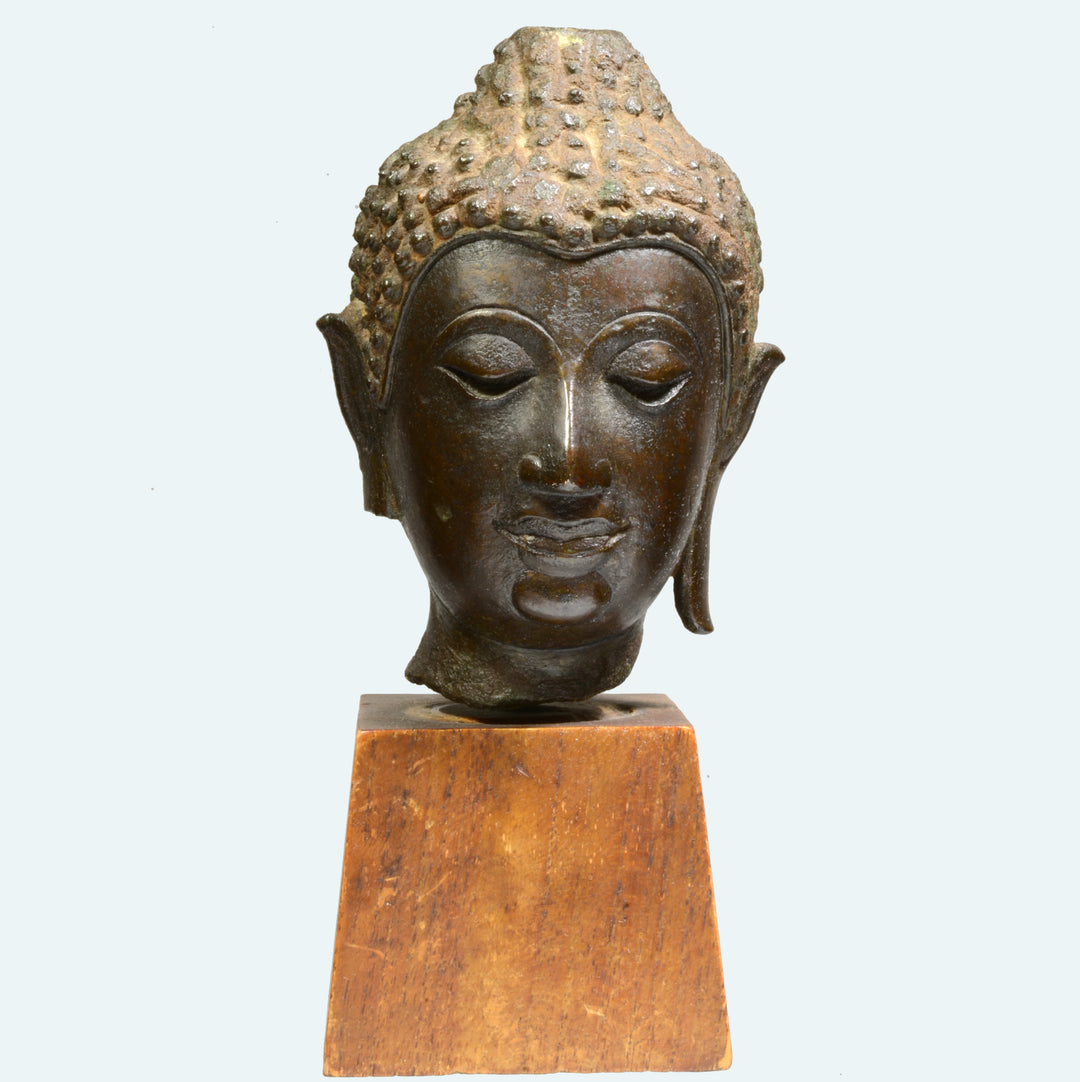 Thai Ayuthia Bronze Head of Buddha - Art for Eternity