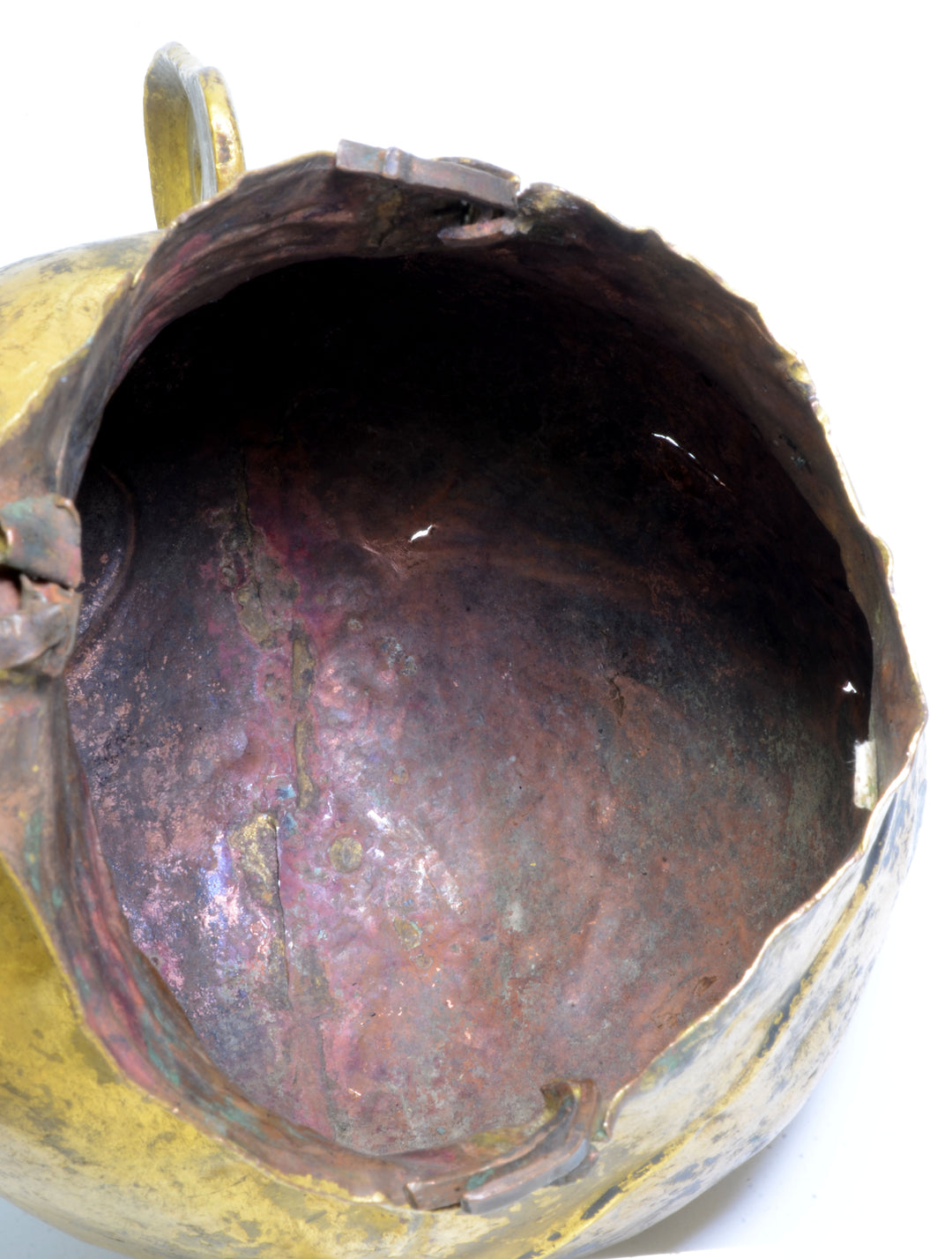 Tibetan Gilt Copper Lifesize Head of a Lohan