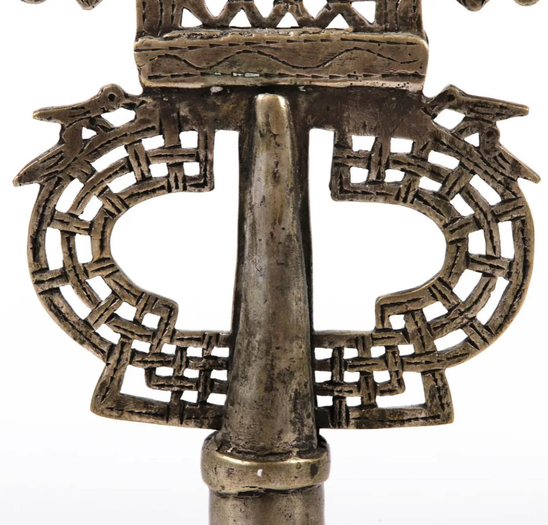 Ornate Ethiopian Coptic Silver Processional Cross - Art for Eternity