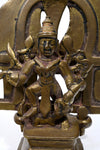 Indian Bronze Shrine depicting crowned Hindu Deity