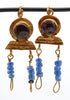 Roman Gold and Garnet Earrings with Danglers - Art for Eternity