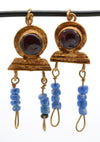 Roman Gold and Garnet Earrings with Danglers