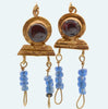 Roman Gold and Garnet Earrings with Danglers - Art for Eternity