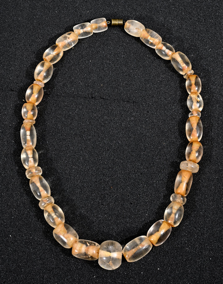 Chavin Rock Crystal Stone Bead Necklace