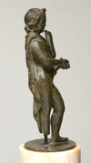 Hellenistic Bronze Standing Nude Youth Holding a Bird