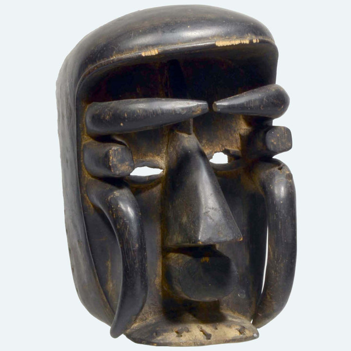 African Wood Carved Bete Mask