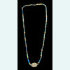 Egyptian Faience Bead and Scarab Pendant Necklace