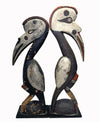 New Guinea Iatmul Carved Wood Pair Birds