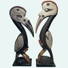 New Guinea Iatmul Carved Wood Pair Birds