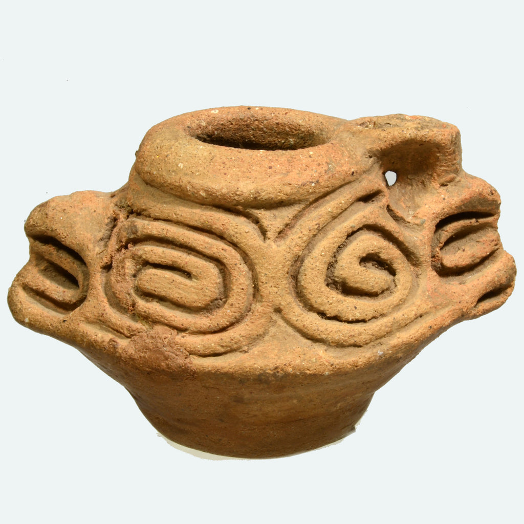 Taino Pottery Effigy Vessel with Adornos