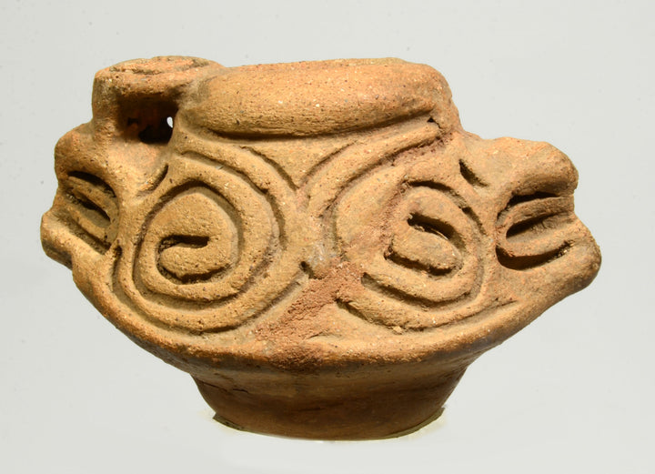 Taino Pottery Effigy Vessel with Adornos