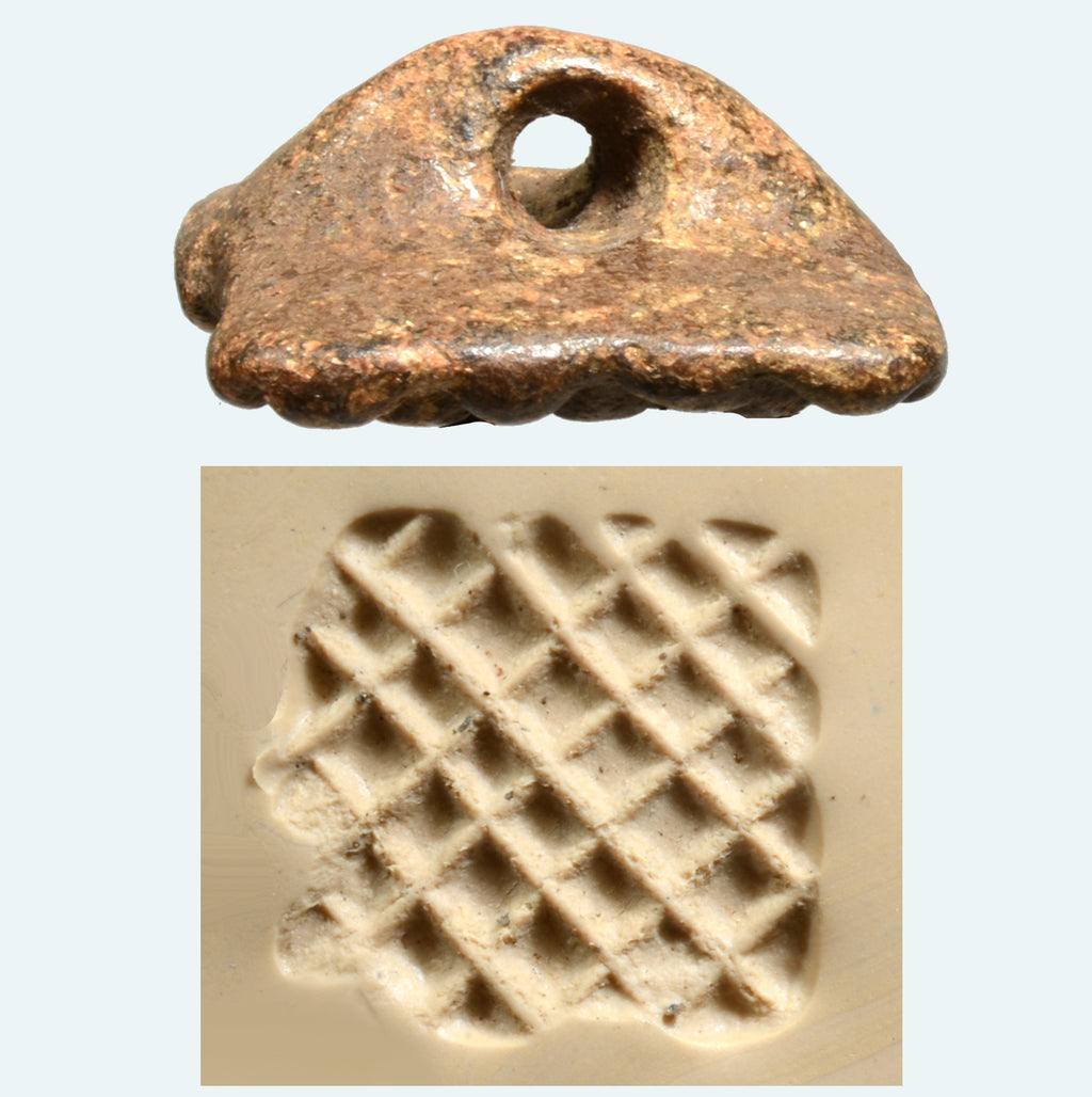 Mesopotamian Tan Geometric Stamp Seal