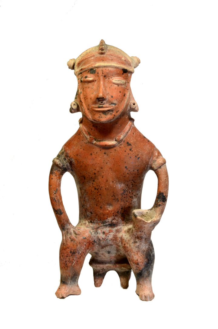 Large Colima Pihuamo Seated Bench Figure