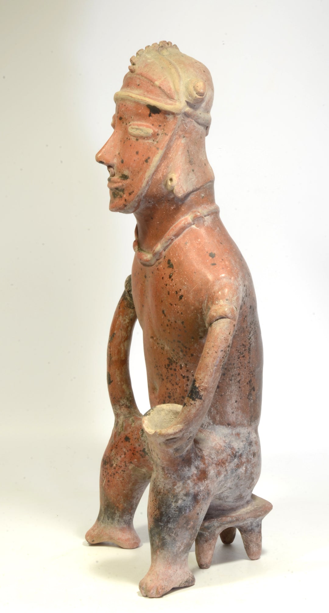 Large Colima Pihuamo Seated Bench Figure