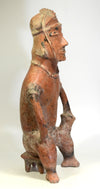 Large Colima Pihuamo Seated Bench Figure