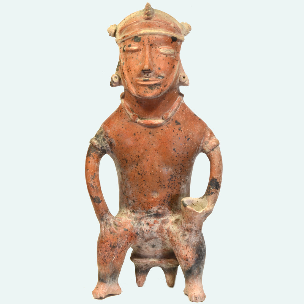 Large Colima Pihuamo Seated Bench Figure