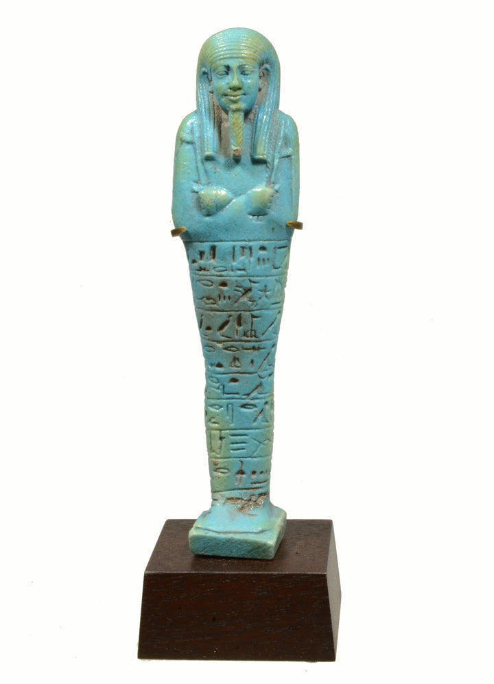 Egyptian Bright Blue Glazed faience Ushabtis for Psamtek