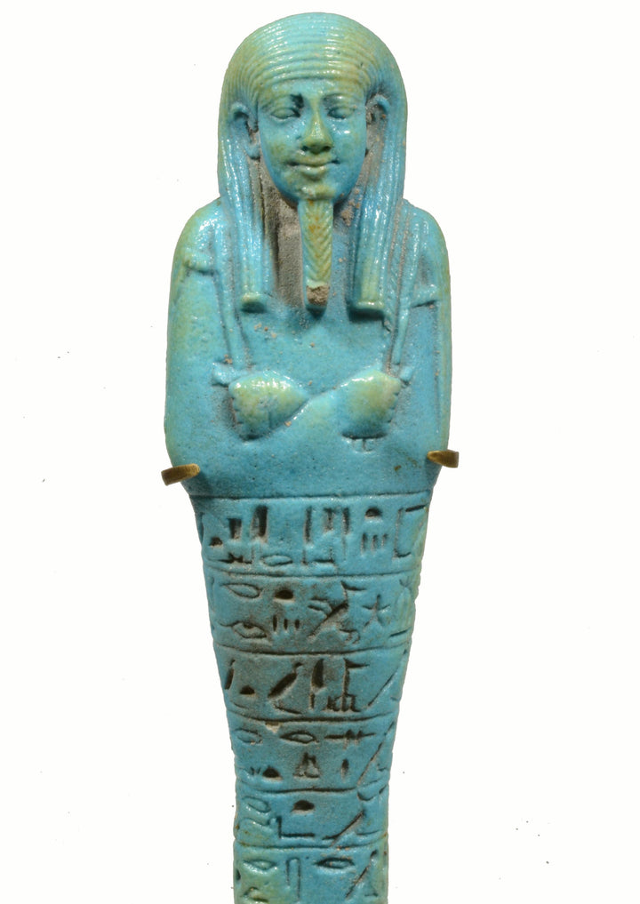 Egyptian Bright Blue Glazed faience Ushabtis for Psamtek