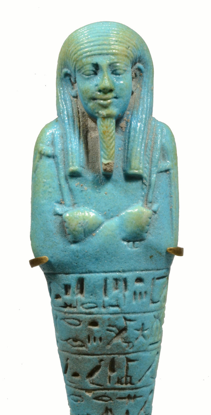 Egyptian Bright Blue Glazed faience Ushabtis for Psamtek