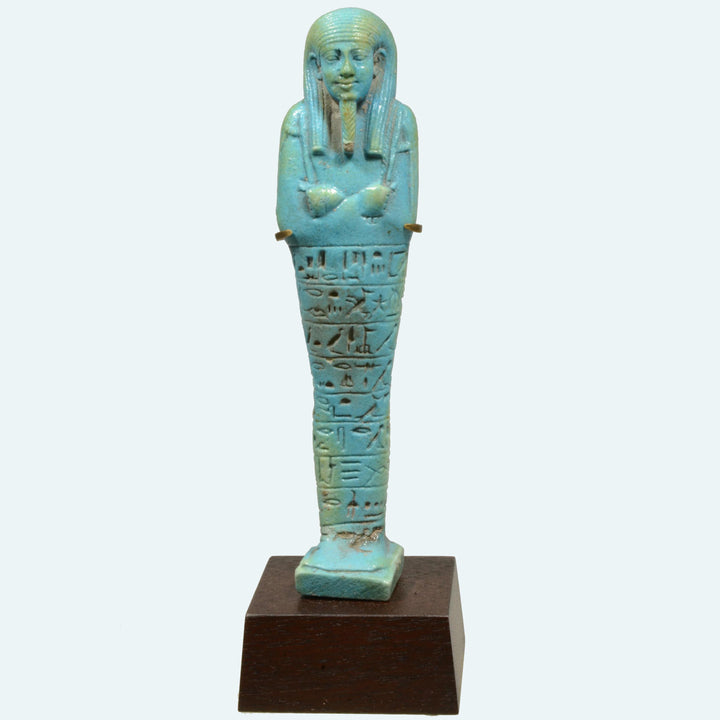 Egyptian Bright Blue Glazed faience Ushabtis for Psamtek