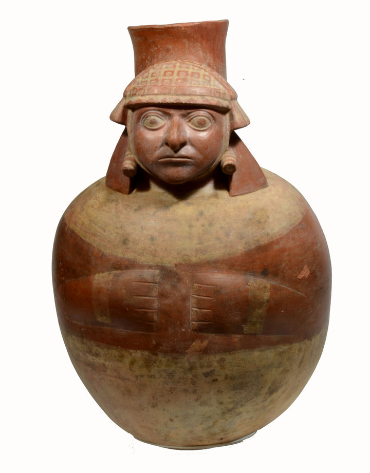 Large Moche Molded Figural Pottery Vessel