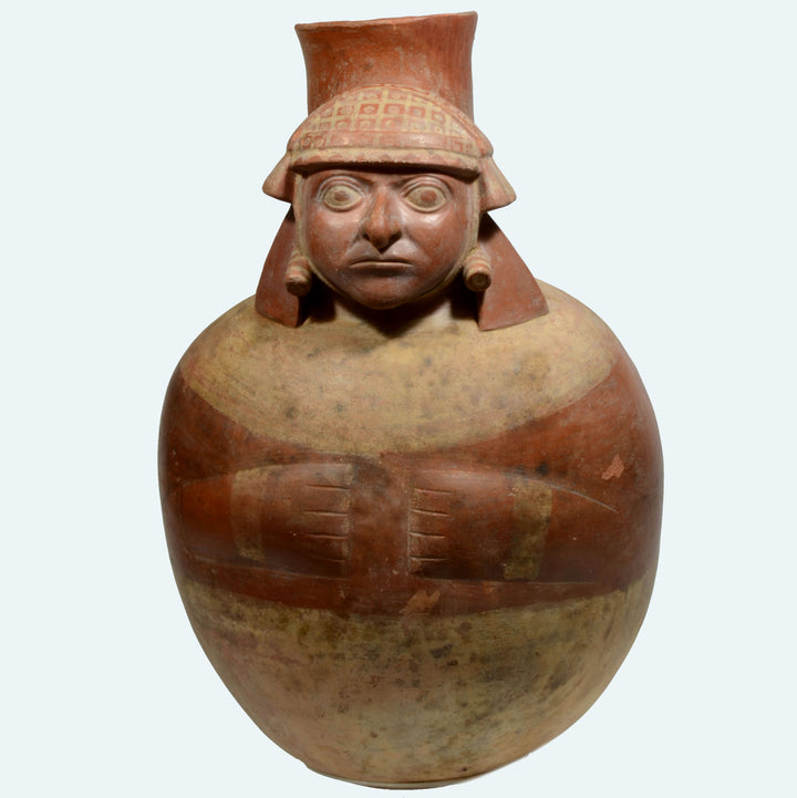 Large Moche Molded Figural Pottery Vessel