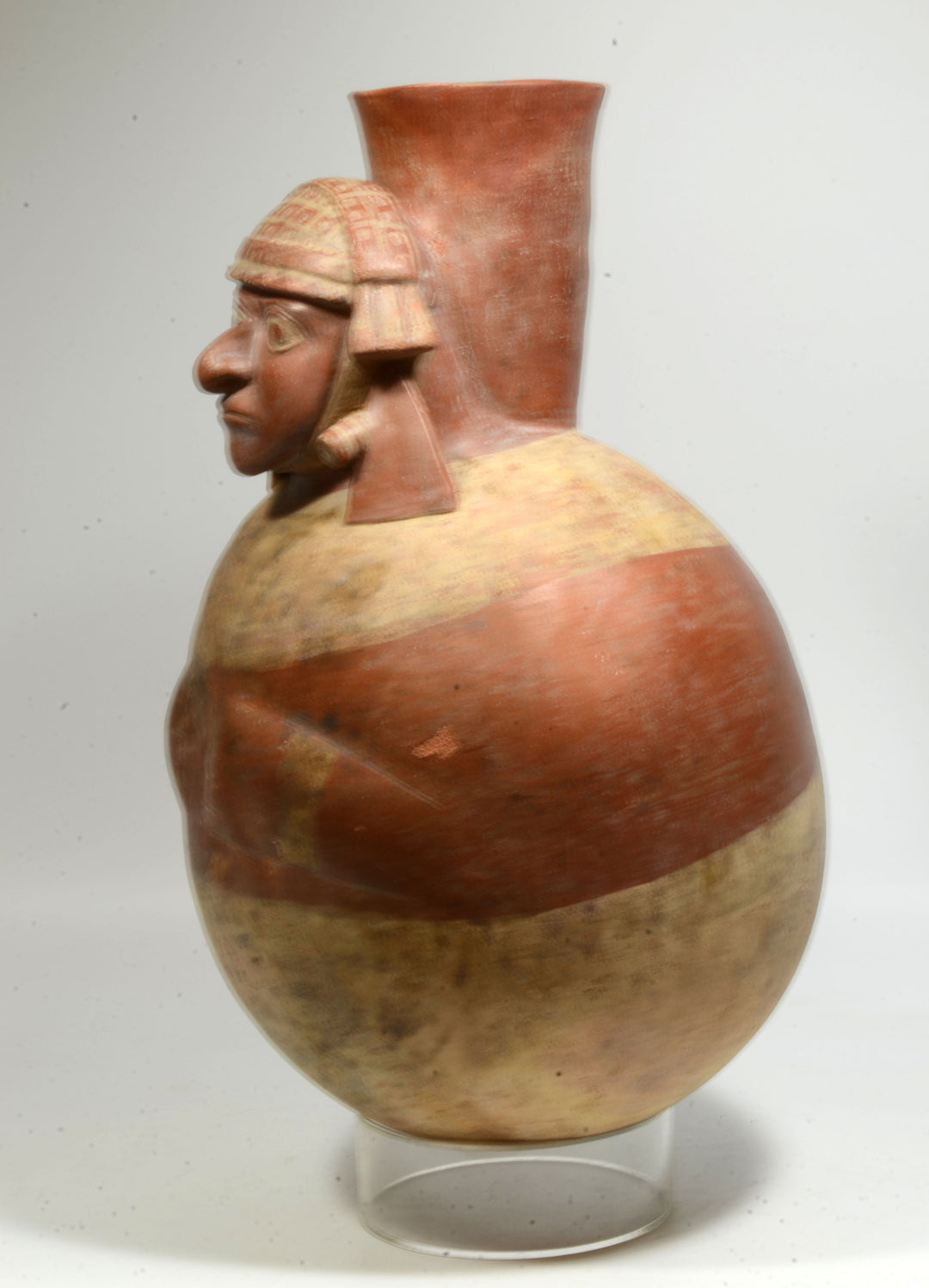 Large Moche Molded Figural Pottery Vessel