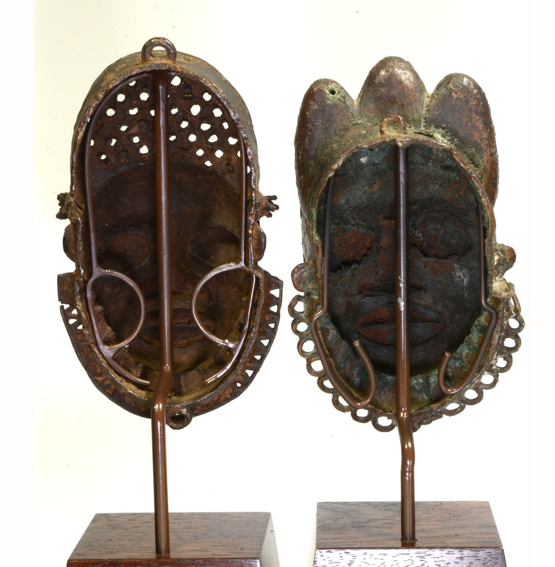 Pair Benin Bronze Hip Masks