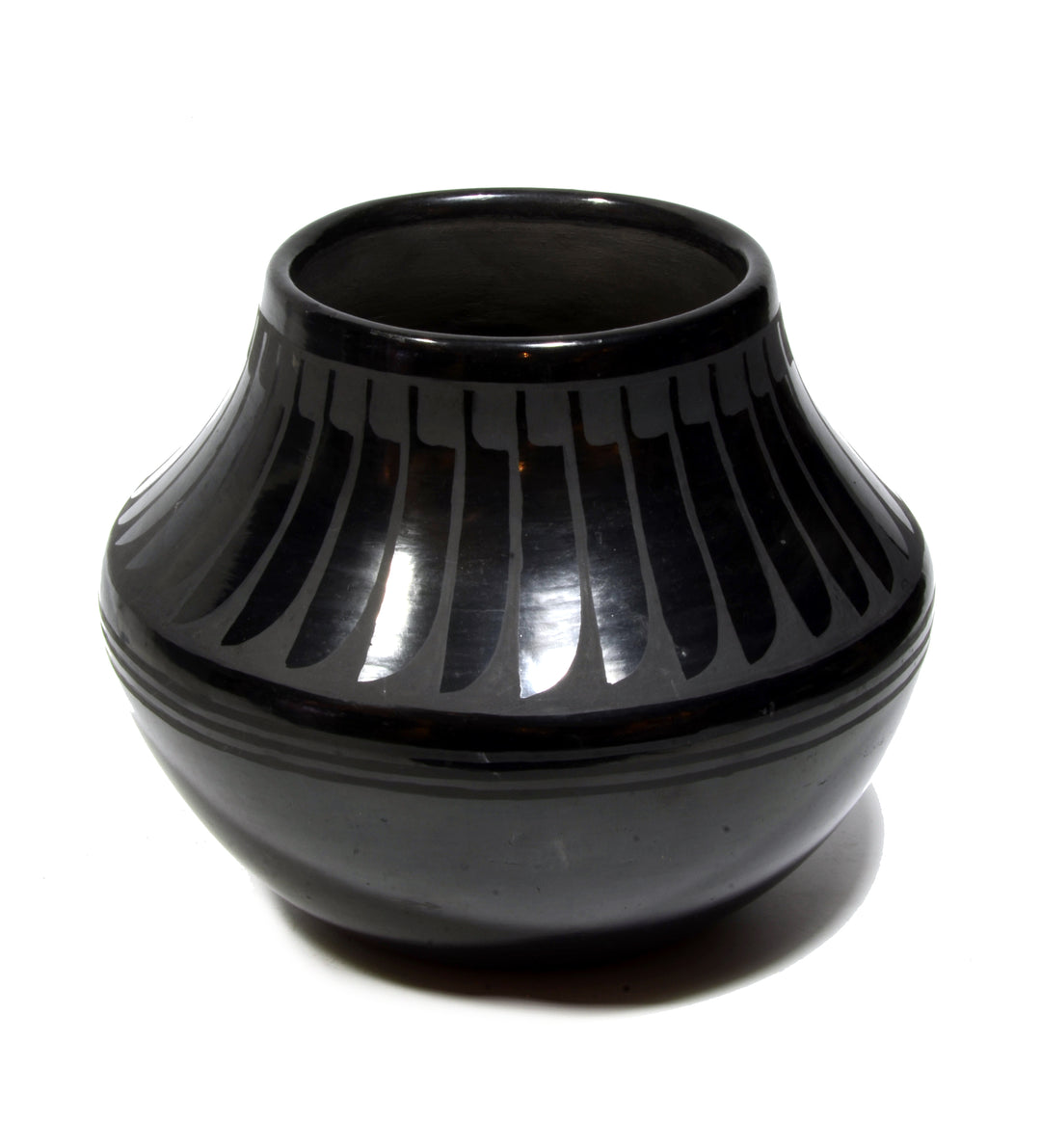 San Ildefonso Pueblo Blackware Pottery Bowl