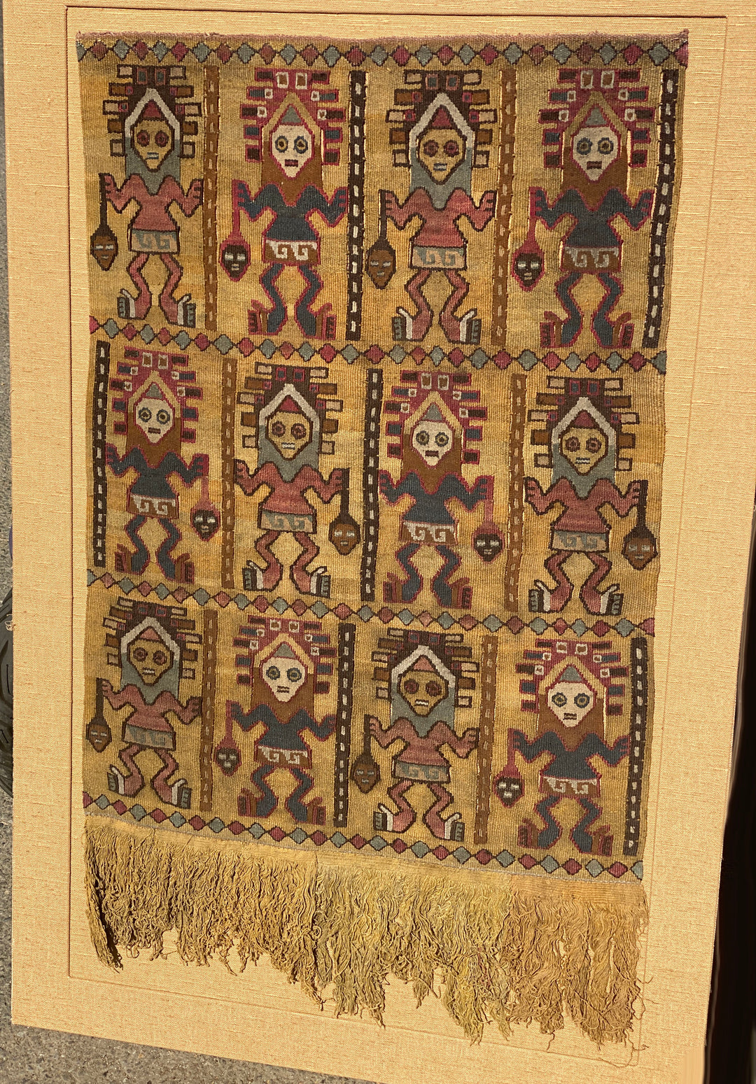 Chancay Camelid Textile Panel with Twelve Warriors