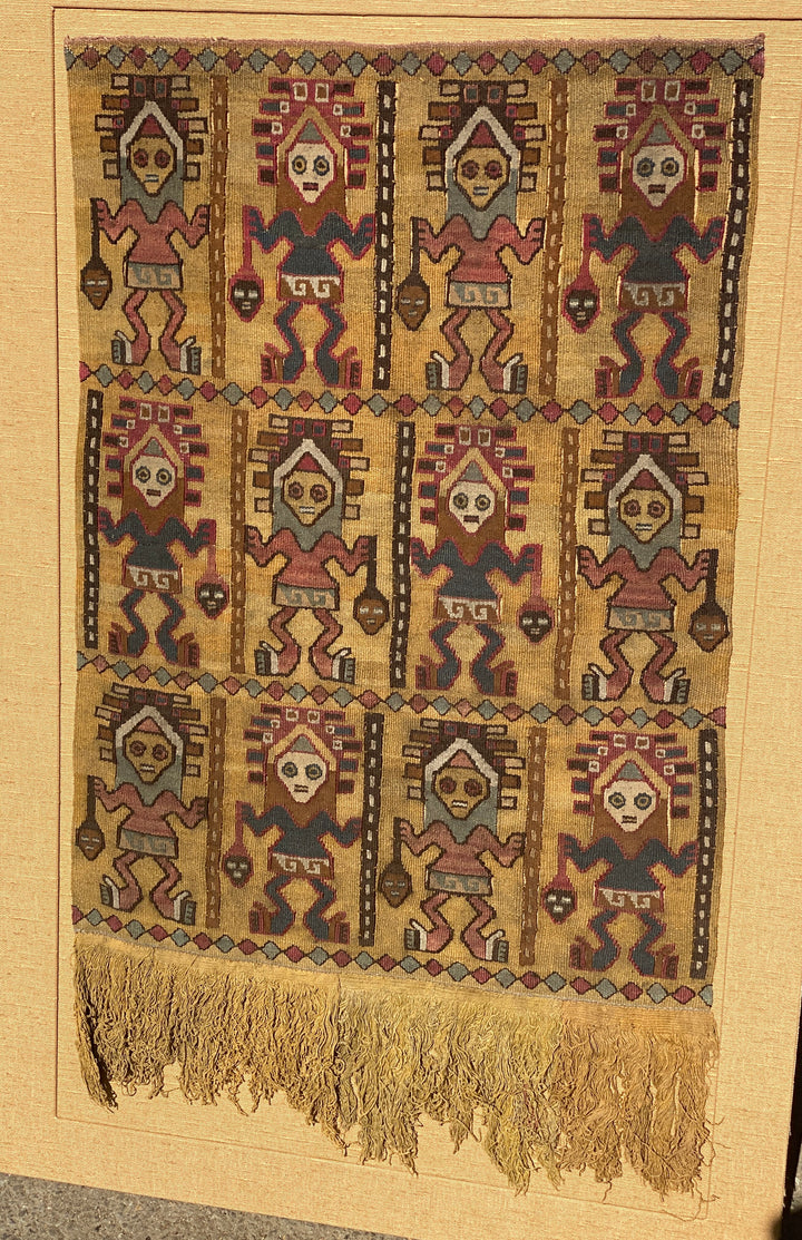 Chancay Camelid Textile Panel with Twelve Warriors