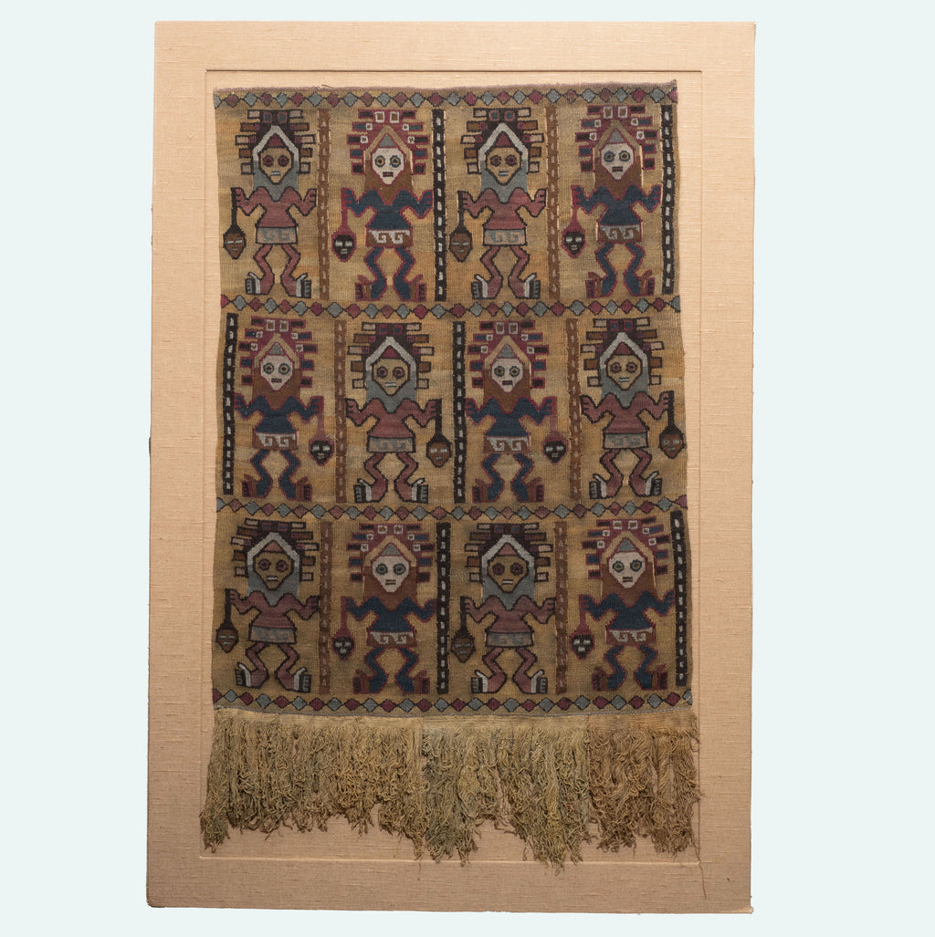 Chancay Camelid Textile Panel with Twelve Warriors