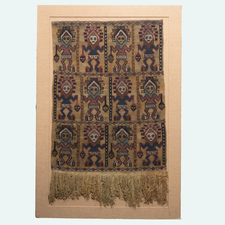 Chancay Camelid Textile Panel with Twelve Warriors