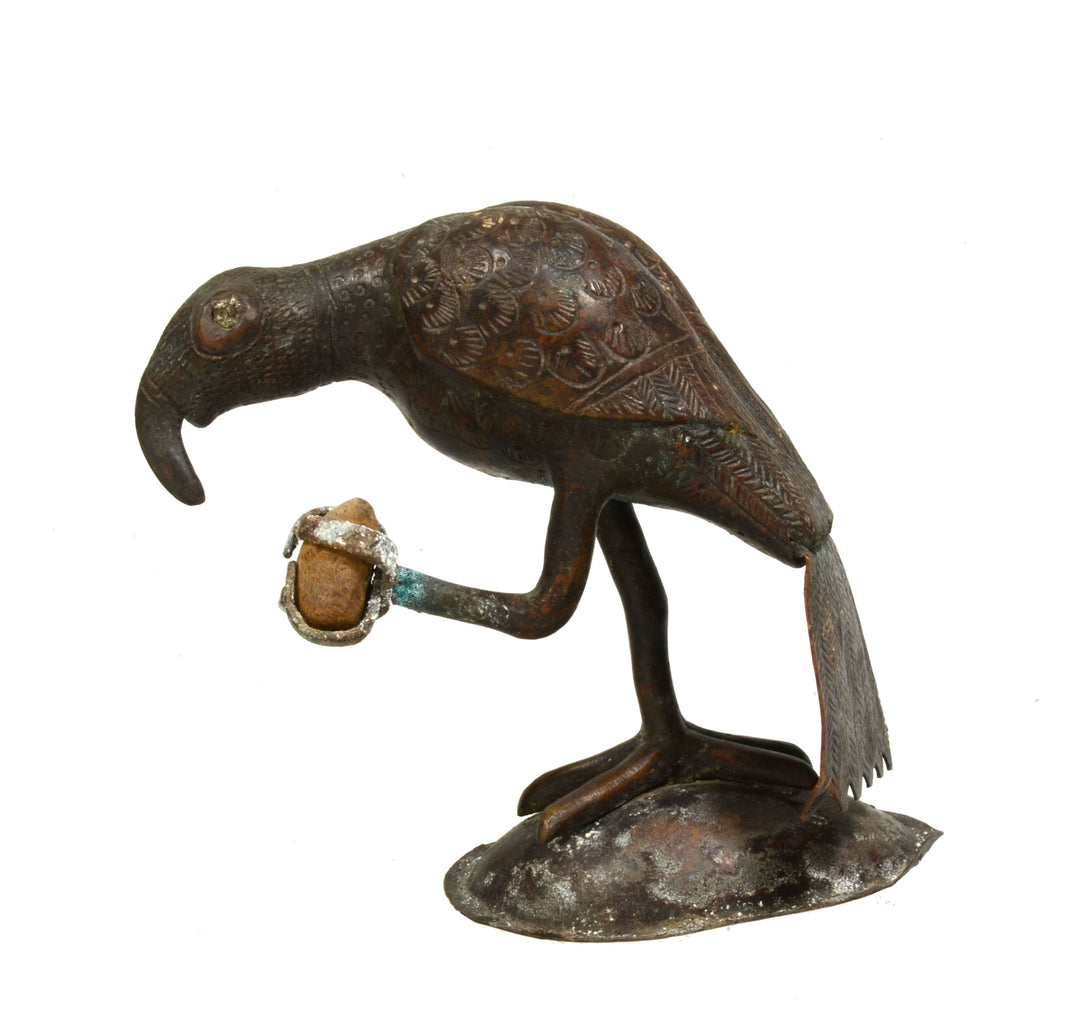 Fon Bronze Figure of a Parrot