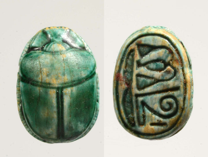 Egyptian Green Gaze Steatite Scarab