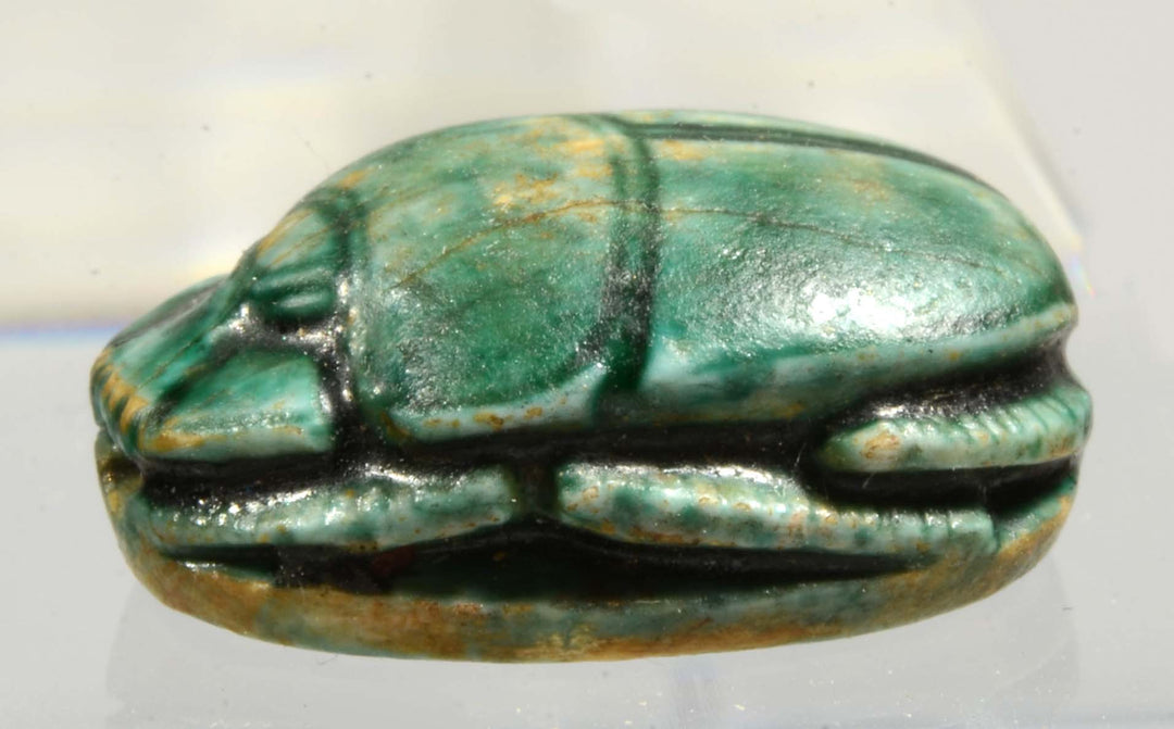 Egyptian Green Gaze Steatite Scarab