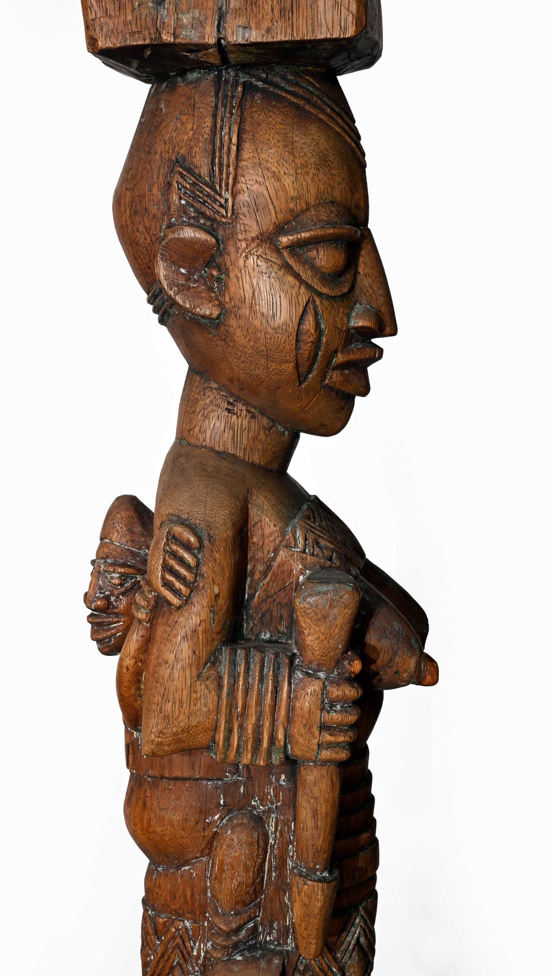 Fine Pair Yoruba House Posts Attributed to Obembe of Efon-Alaye