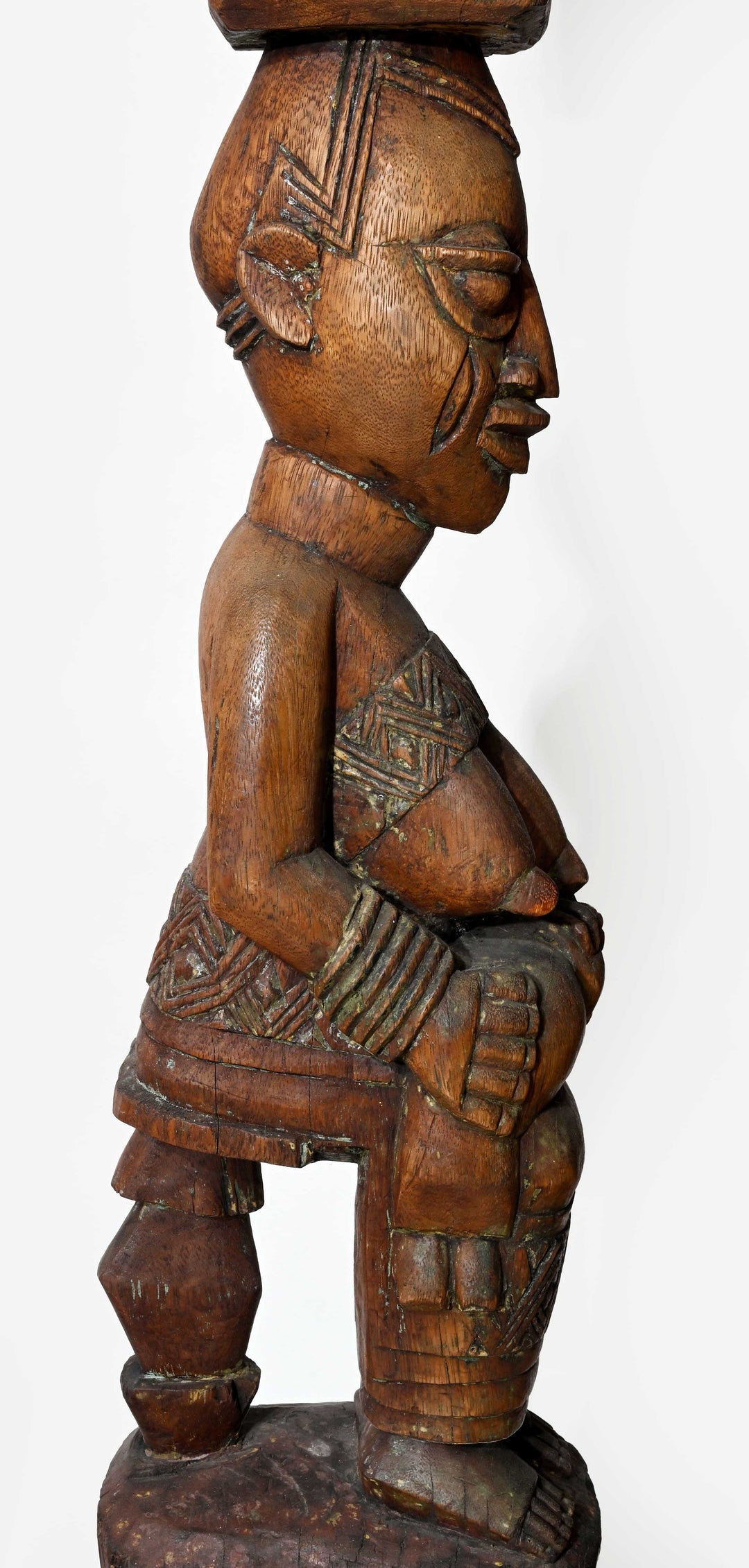 Fine Pair Yoruba House Posts Attributed to Obembe of Efon-Alaye