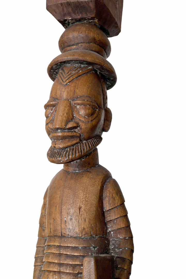 Fine Pair Yoruba House Posts Attributed to Obembe of Efon-Alaye