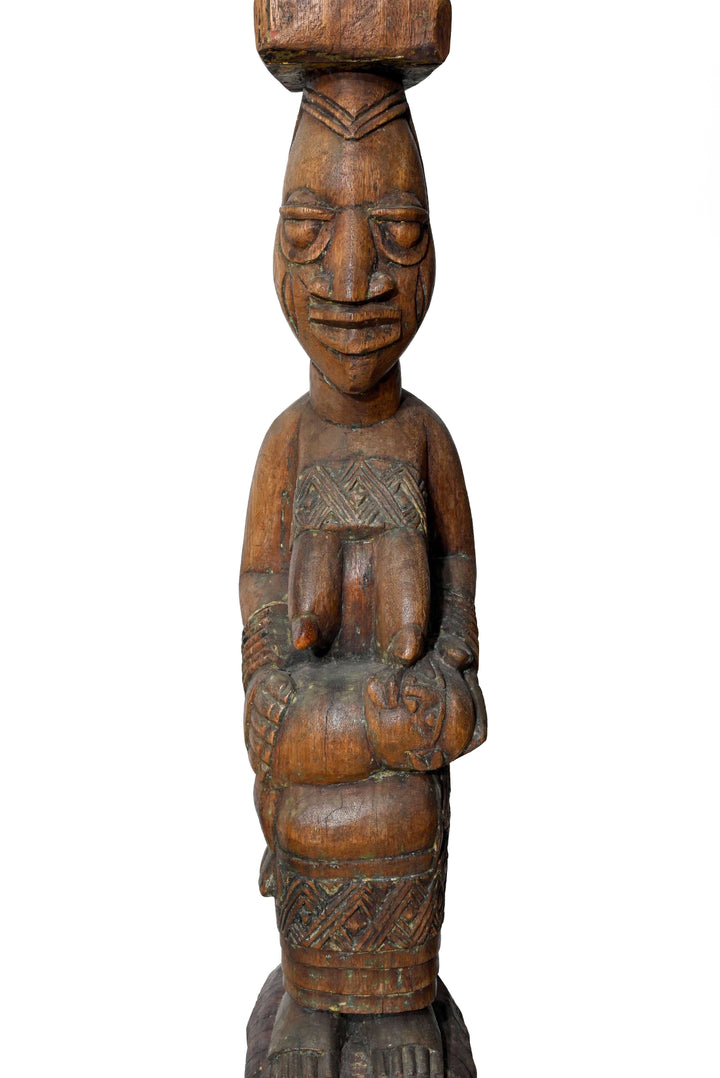 Fine Pair Yoruba House Posts Attributed to Obembe of Efon-Alaye