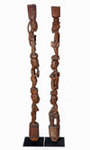 Fine Pair Yoruba House Posts Attributed to Obembe of Efon-Alaye