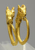 Greek Gold Antelope Headed Termini Twisted Wire Earrings - Art for Eternity