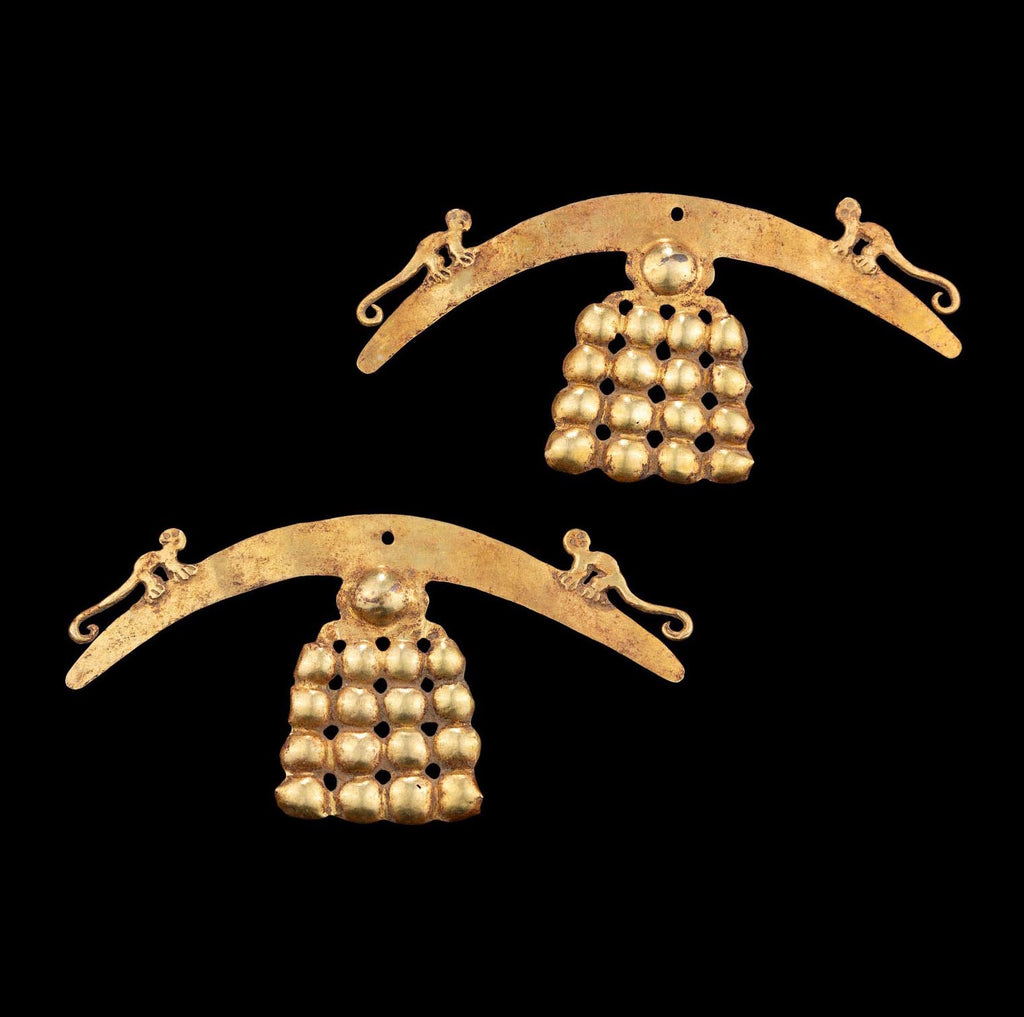 Pair of Narino Gold Ear Pendants