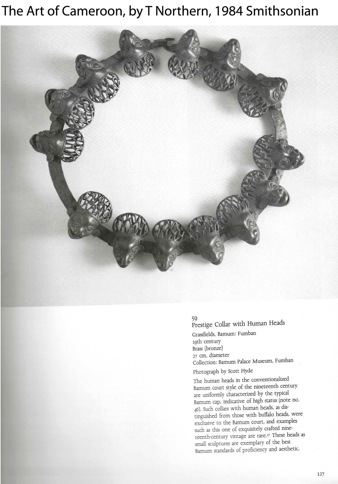 Cameroon Bamun 'Mbangha' Prestige Collar with 14 Heads