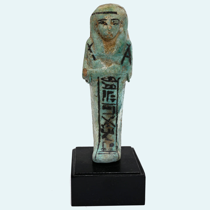 Ancient Egyptian Faience Inscribed Ushabti for Padikhonsu