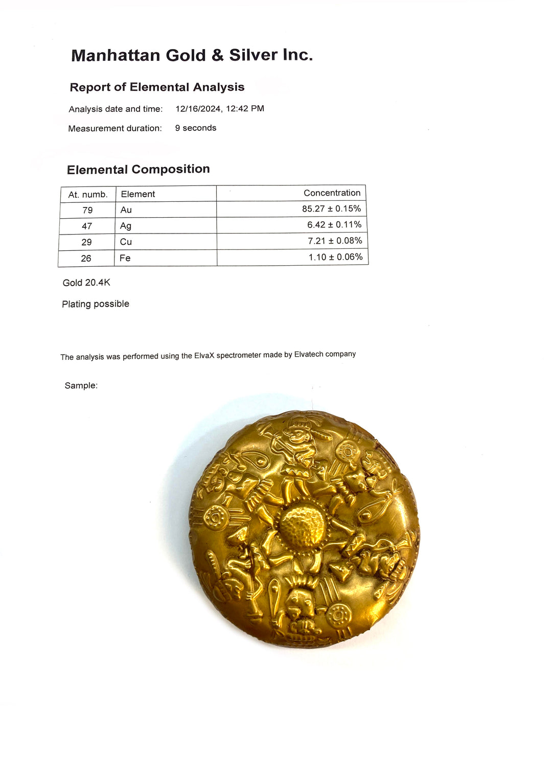 Moche Gold Repousse Disc Ornaments - Art for Eternity