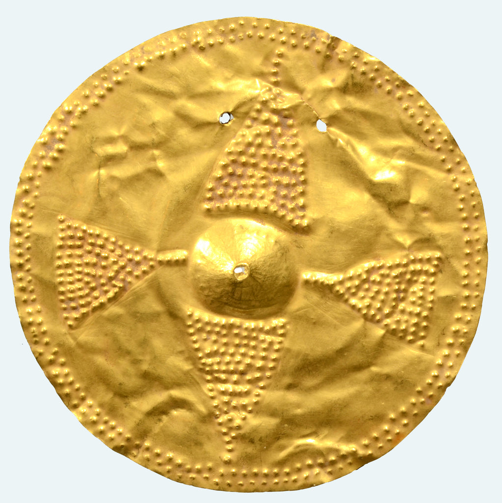 Cocle Circular Embossed & Repousse Gold Disc - Art for Eternity