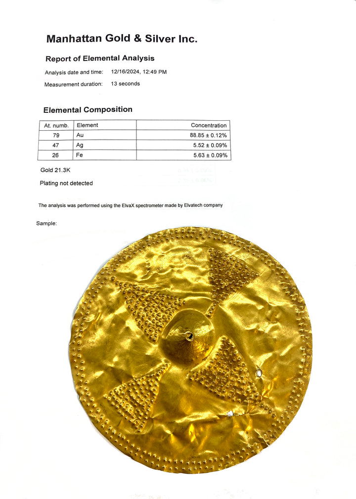 Cocle Circular Embossed & Repousse Gold Disc